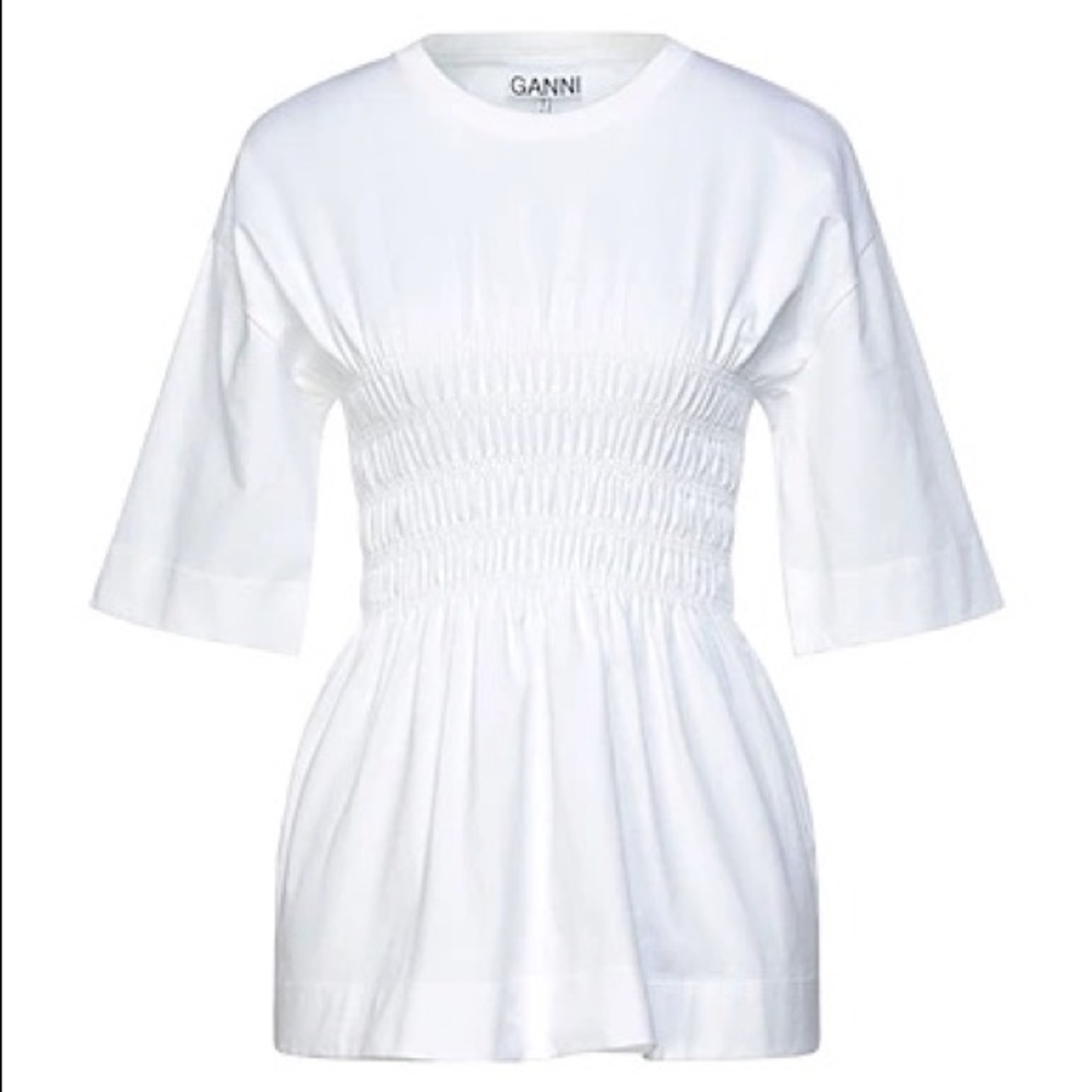 white ruched/ scrunched shirt new